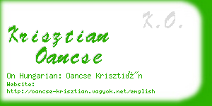 krisztian oancse business card